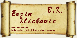 Bojin Kličković vizit kartica